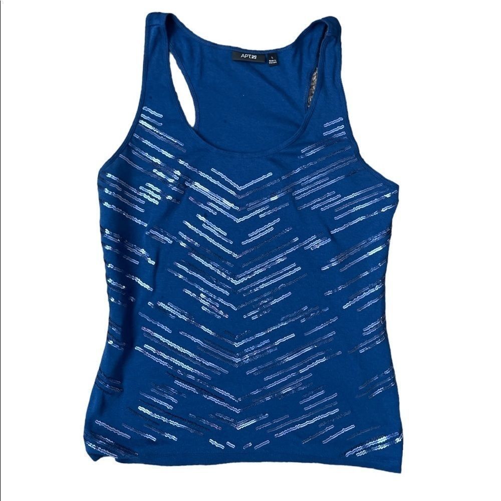 Apt 9 Large Sequin Striped Racerback Tank Top